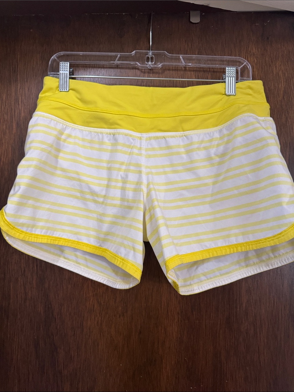 Lululemon Yellow Striped Women’s Athletic Shorts